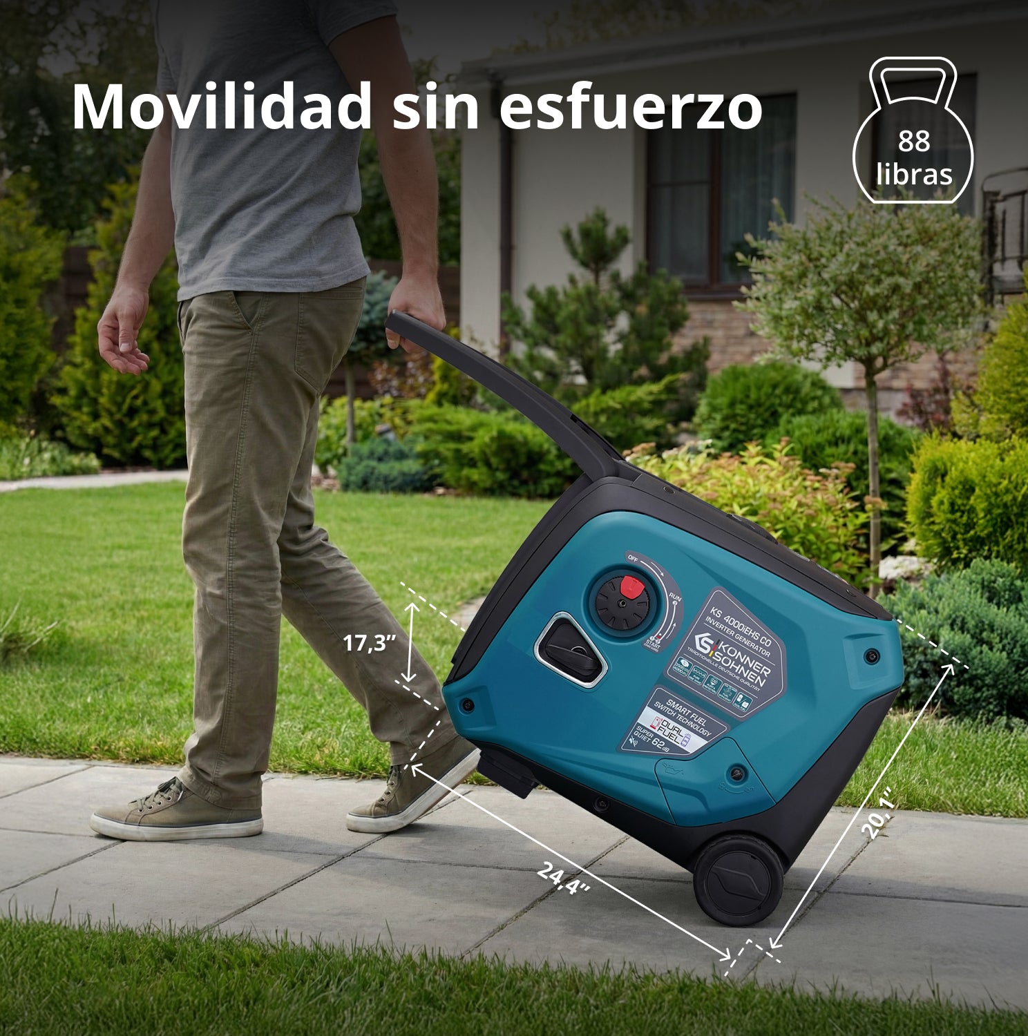 Generador inverter híbrido de gas/gasolina KS 4000iEHS CO