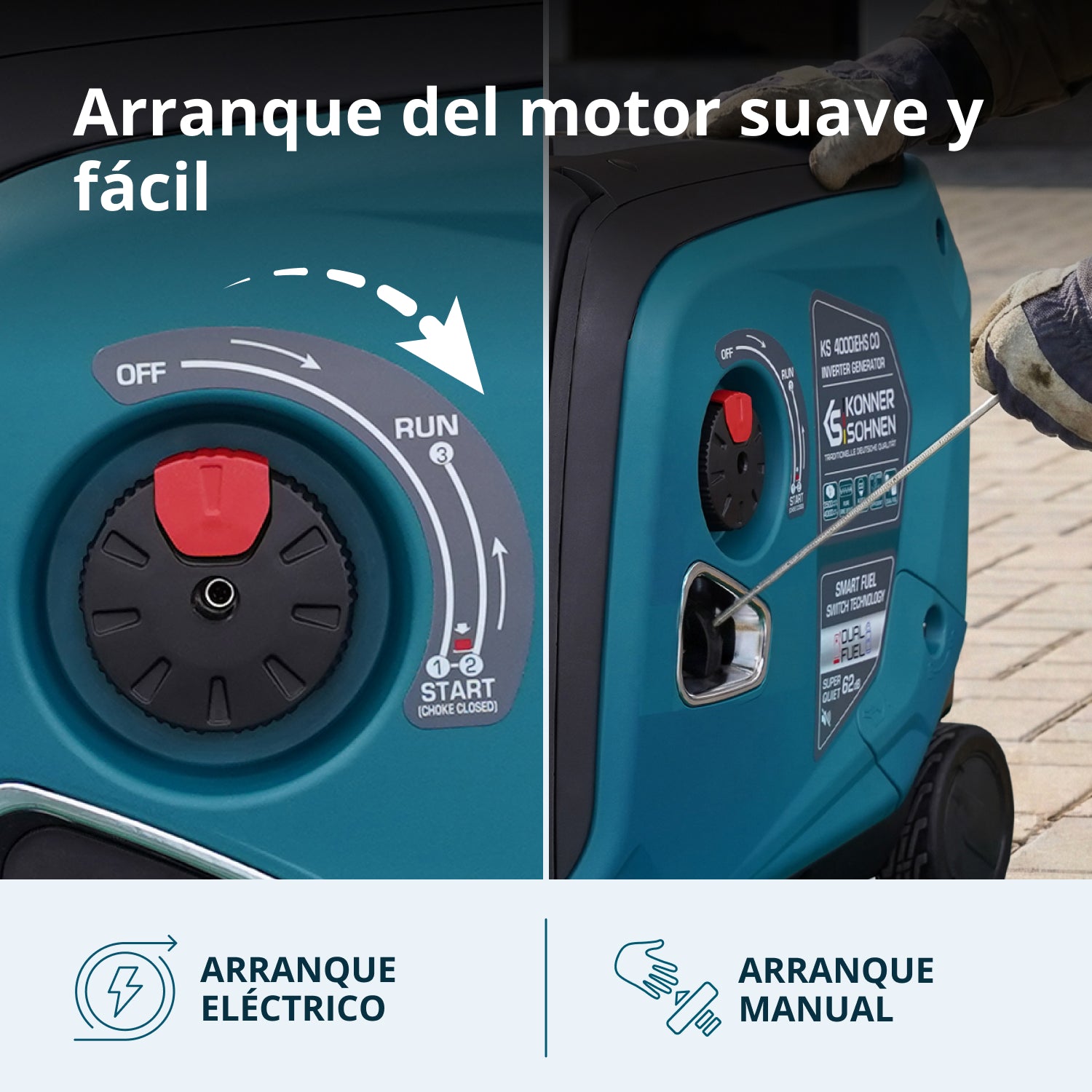 Generador inverter híbrido de gas/gasolina KS 4000iEHS CO