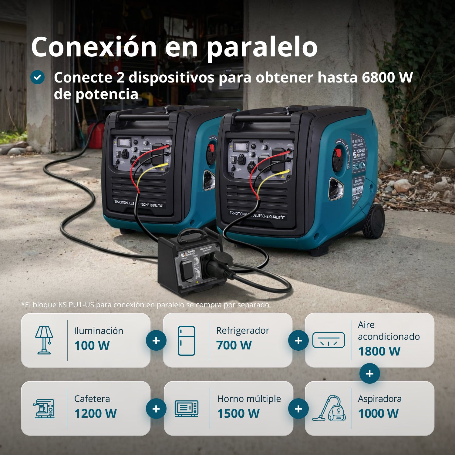 Generador inverter híbrido de gas/gasolina KS 4000iEHS CO