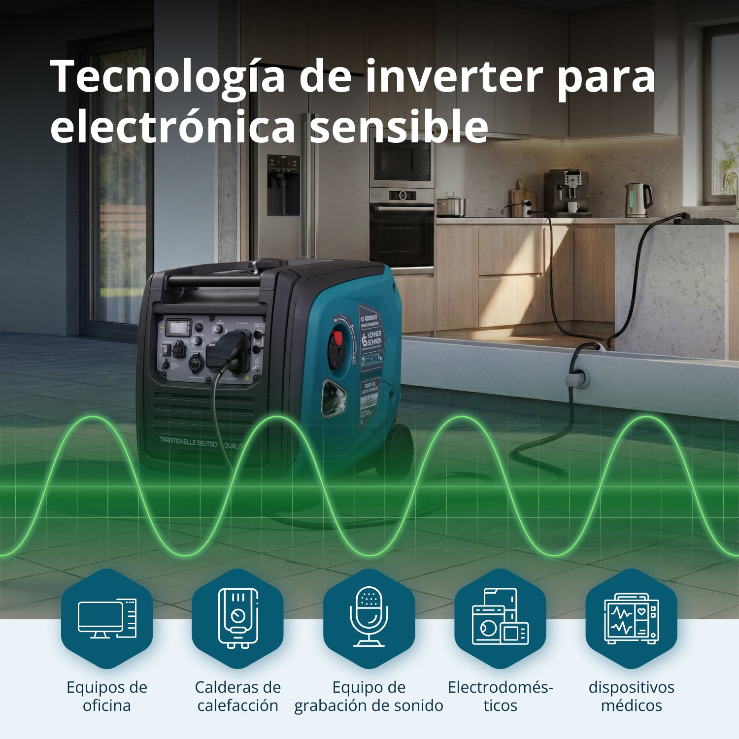 Generador inverter híbrido de gas/gasolina KS 4000iEHS CO
