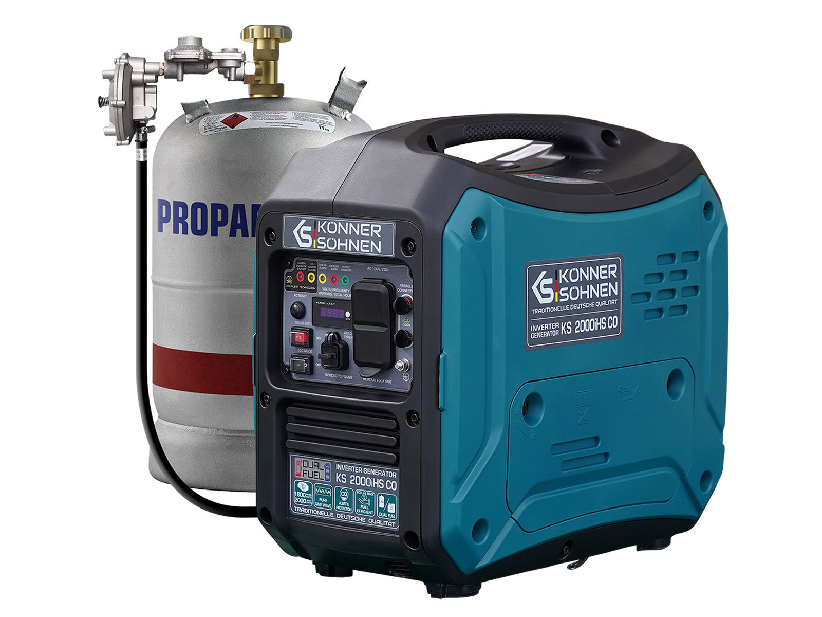 Generador inverter híbrido de gas/gasolina KS 2000iHS CO