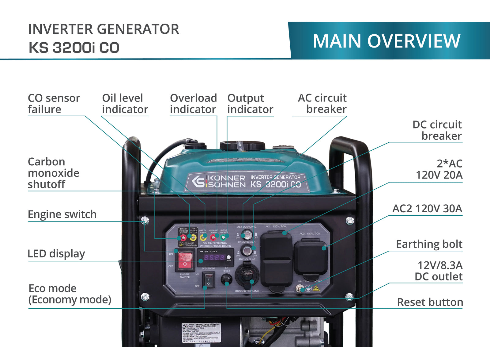 Generador inverter KS 3200i CO