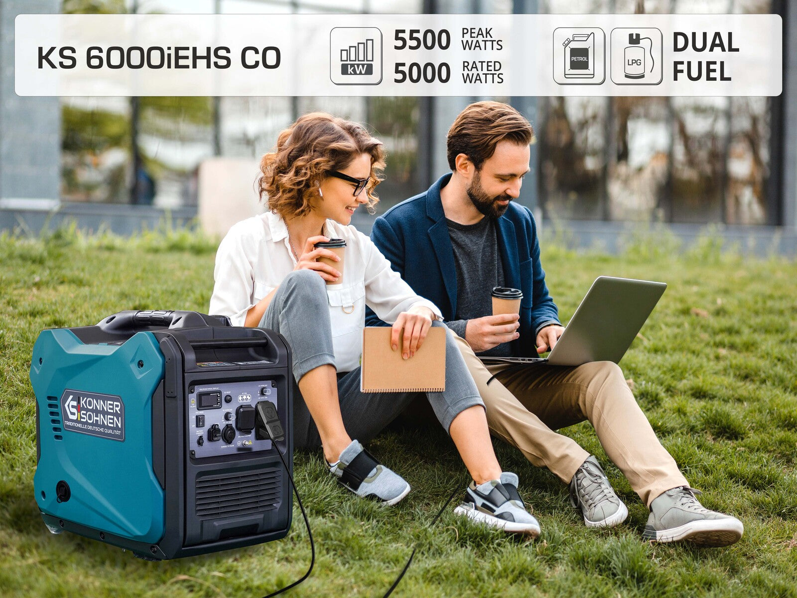 Generador inverter híbrido de gas/gasolina KS 6000iEHS CO