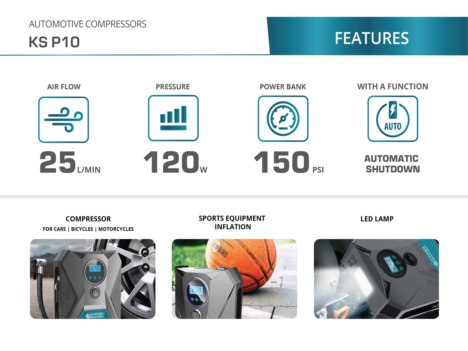 Compresor de aire para automóvil KS P10