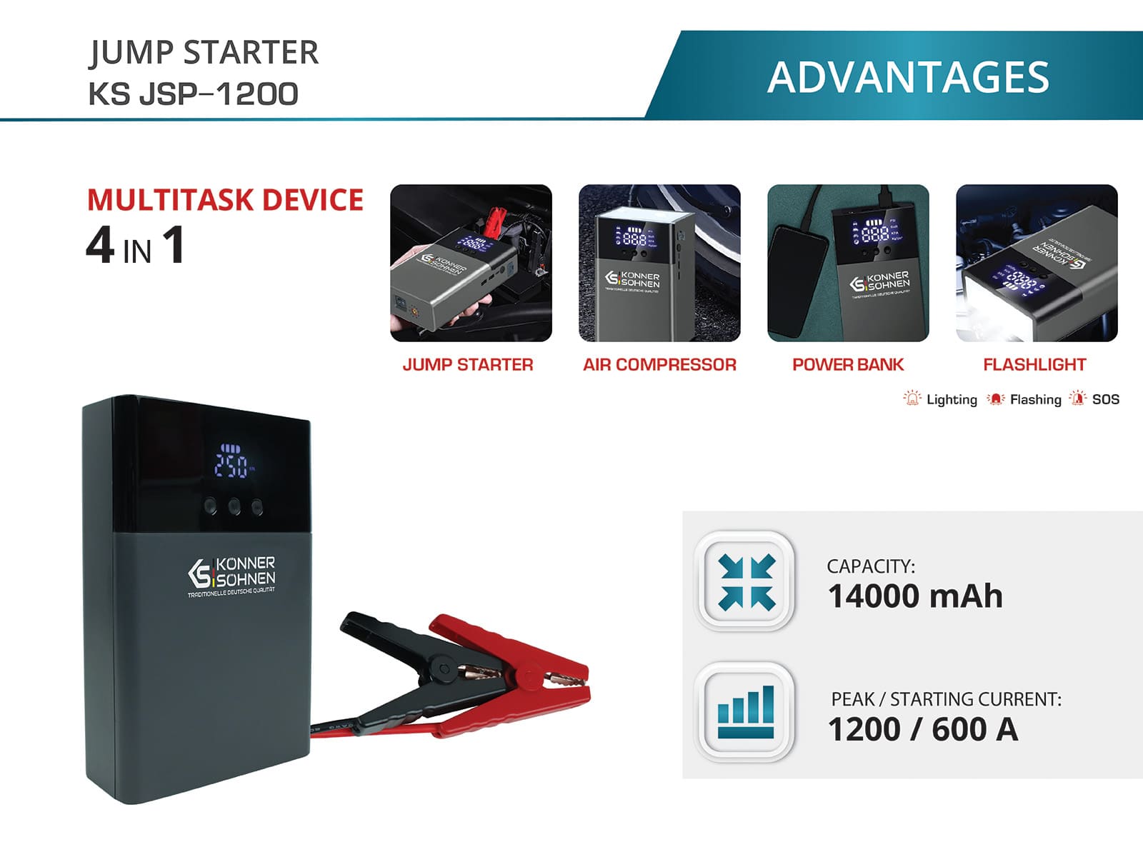 Arrancador con compresor KS JSP-1200
